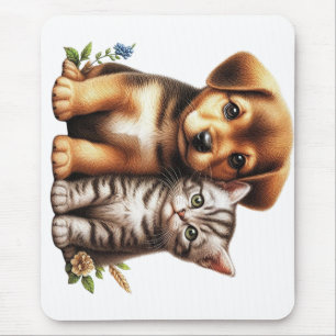 Cute puppy/kitten mouse pad