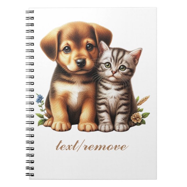 Cute puppy/kitten  notebook (Front)