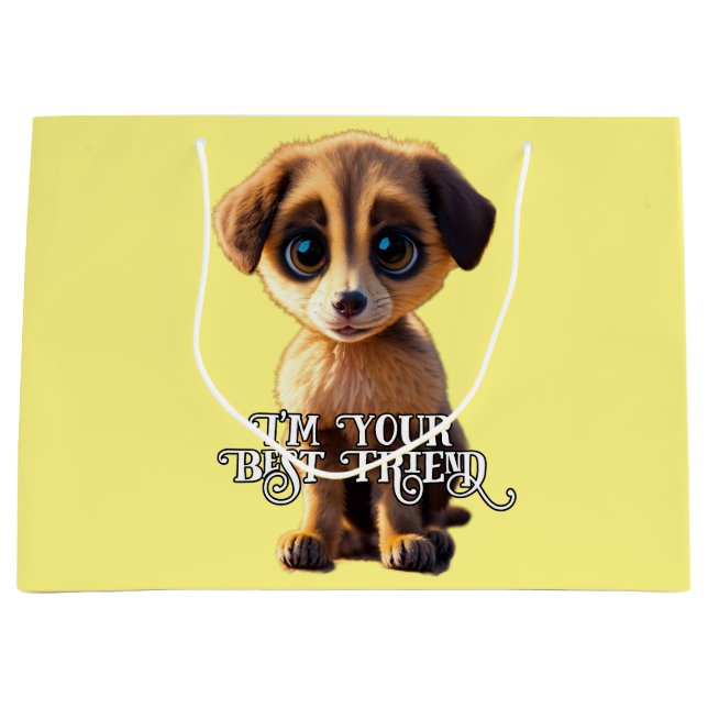 Cute puppy Large gift bag  (Front)