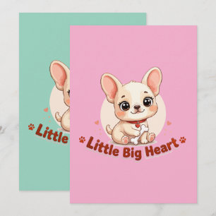 Cute Puppy Little Big Heart Holiday Card
