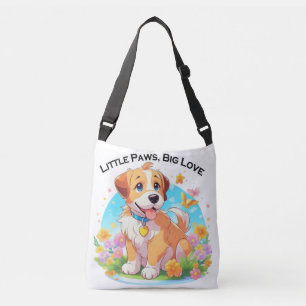 Cute Puppy Little Paws Big Love Crossbody Bag