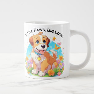 Cute Puppy Little Paws Big Love Large Coffee Mug