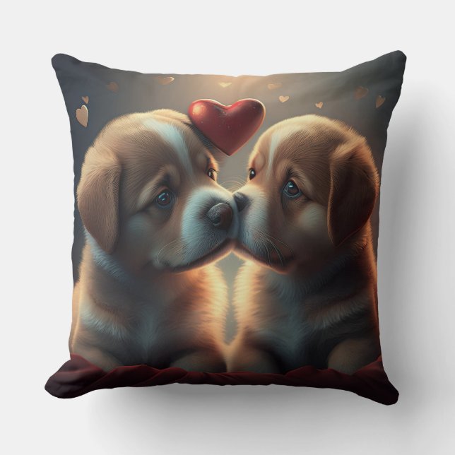 Cute Puppy Love  Cushion (Front)