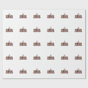 Cute Puppy Love Valentine Vintage Engraving Design Wrapping Paper