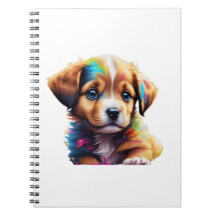Cute Puppy Made of Liquid Colours Notebook