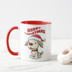 Cute puppy Merry Christmas Mug