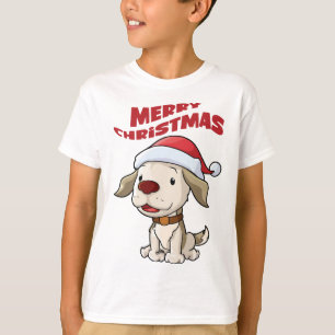 Cute puppy Merry Christmas T-Shirt