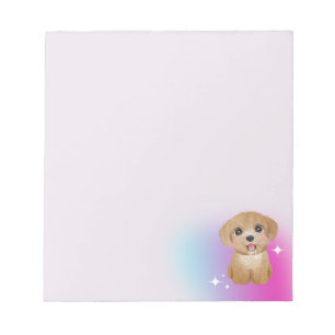 Cute Puppy Notepad with soft colour background