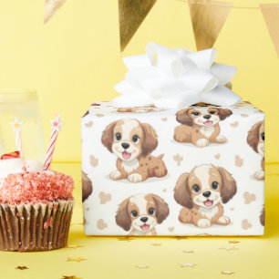 Cute Puppy Pattern Wrapping Paper