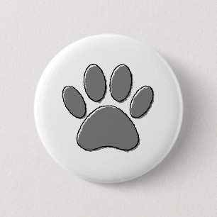 Cute Puppy Paw Drawing 6 Cm Round Badge