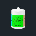 Cute Puppy Paws In Squares<br><div class="desc">A cute pattern of black dog paw prints in squares of different colours.
Original decorative design.</div>