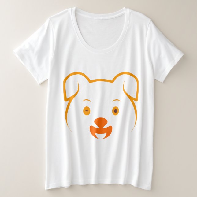 Cute Puppy Plus Size T-Shirt (Design Front)