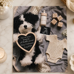 Cute Puppy plushie Pregnancy Announcement Jigsaw Puzzle