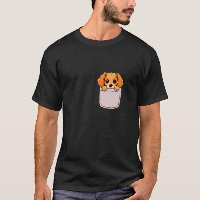 Cute Puppy Pocket T-Shirt (Front)