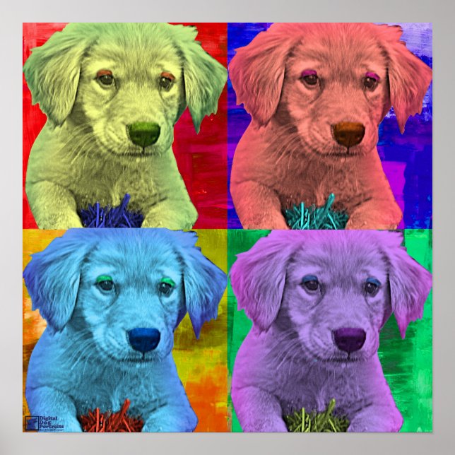 Cute Puppy Pop Art style Poster (Front)