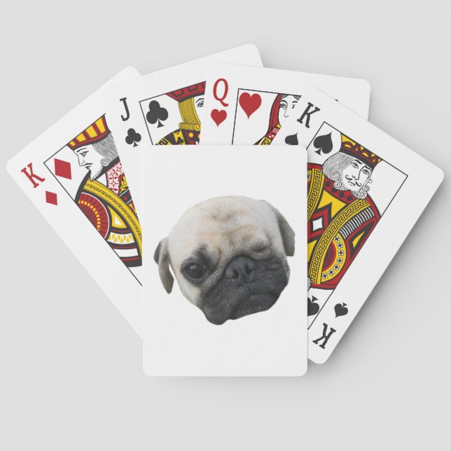 Cute Puppy Pug Dog Friend ... かわいい 子犬 Playing Cards (Back)