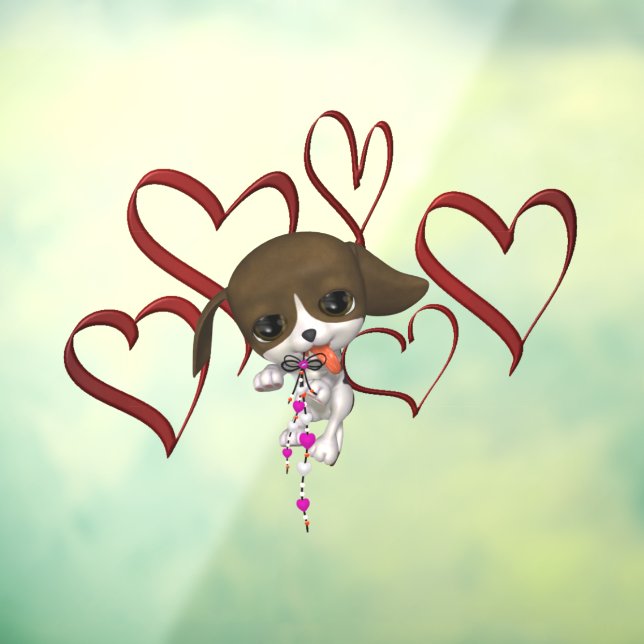 Cute Puppy Red Hearts  (Sheet 3)