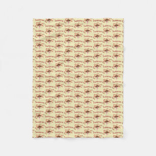 Cute Puppy Red Hearts Personalised Fleece Blanket