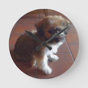 Cute Puppy Round Clock