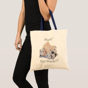 Cute puppy shar pei teddy bears fun slogan tote bag