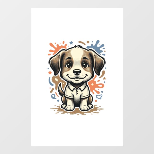 Cute Puppy Splash Engraving Vector Design_1 (Sheet)