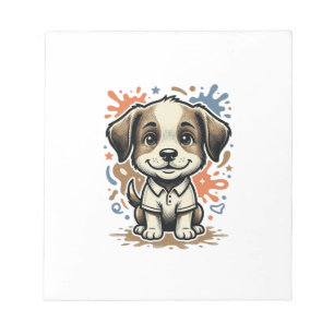 Cute Puppy Splash Engraving Vector Design_1 Notepad