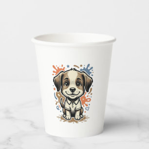 Cute Puppy Splash Engraving Vector Design_1 Paper Cups