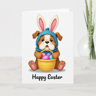 Cute Puppy Spring Basket Card