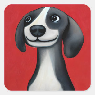 Cute Puppy Square Sticker