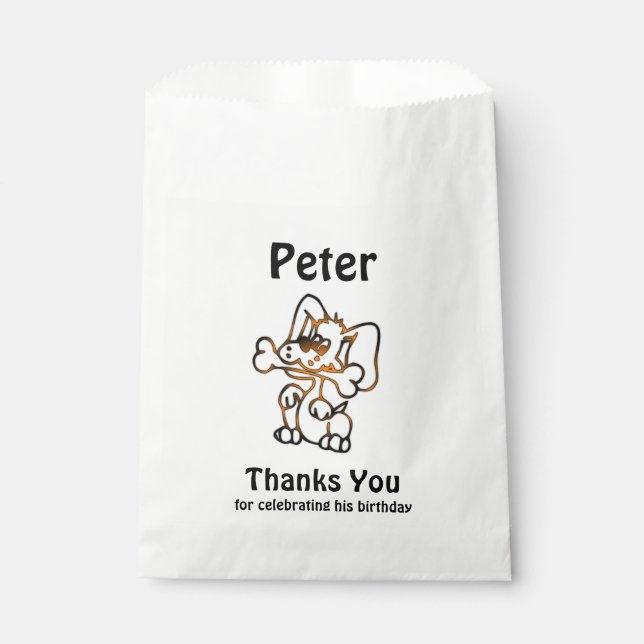 Cute Puppy Thank you Favour Bags (Front)