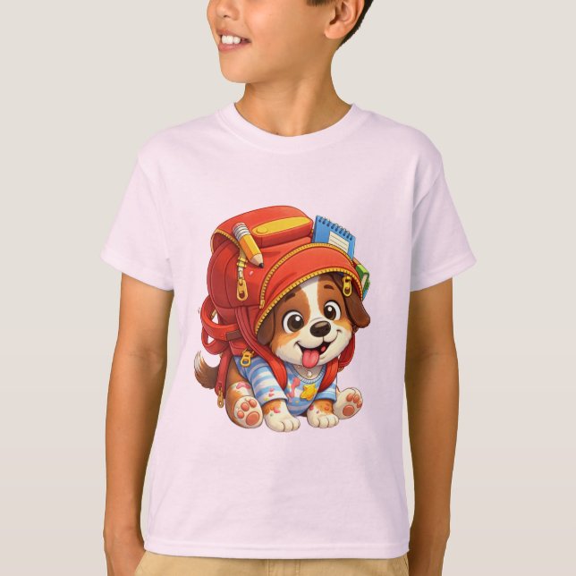 Cute Puppy Toddler Birthday T-Shirt (Front)