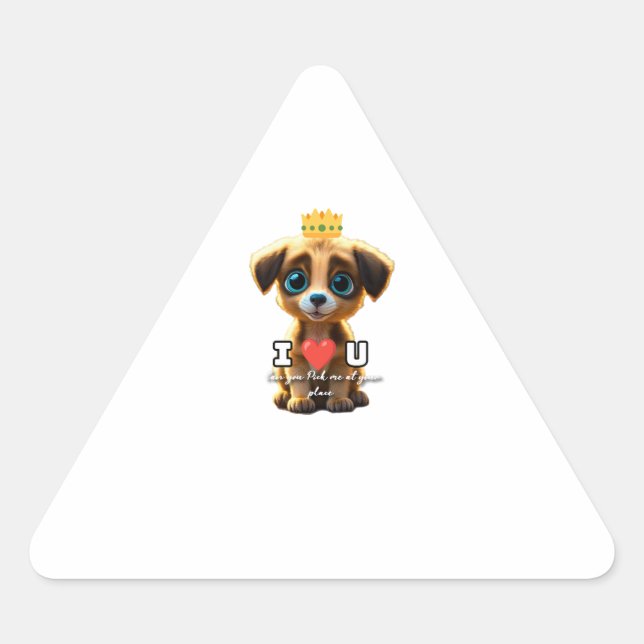 Cute puppy  triangle sticker (Front)