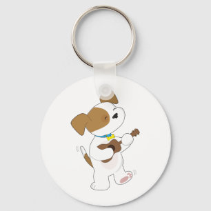 Cute Puppy Ukulele Key Ring