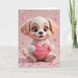 Cute Puppy Valentine Adorable Dog Love  Card