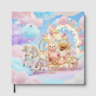 Cute Puppy Wedding Fairytale Carriage Guest Book