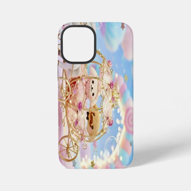 Cute Puppy Wedding Fairytale Carriage iPhone Case (Back)