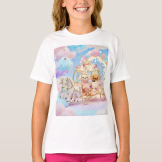 Cute Puppy Wedding Fairytale Carriage T-Shirt