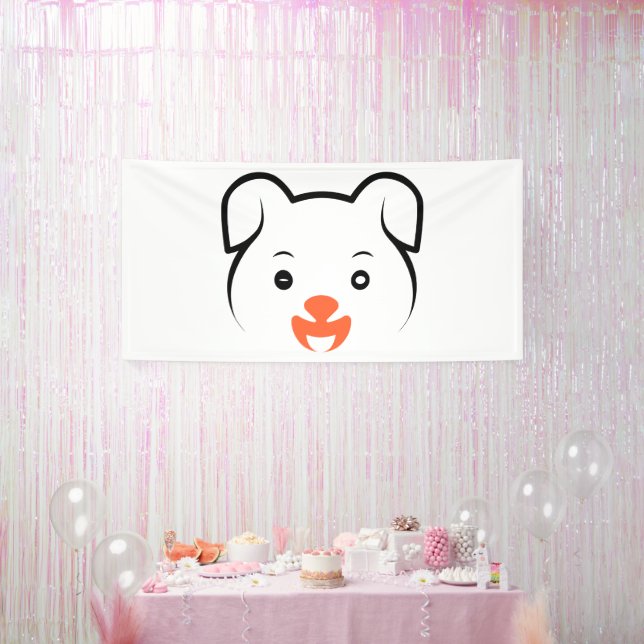 Cute Puppy Wink Banner (Party)