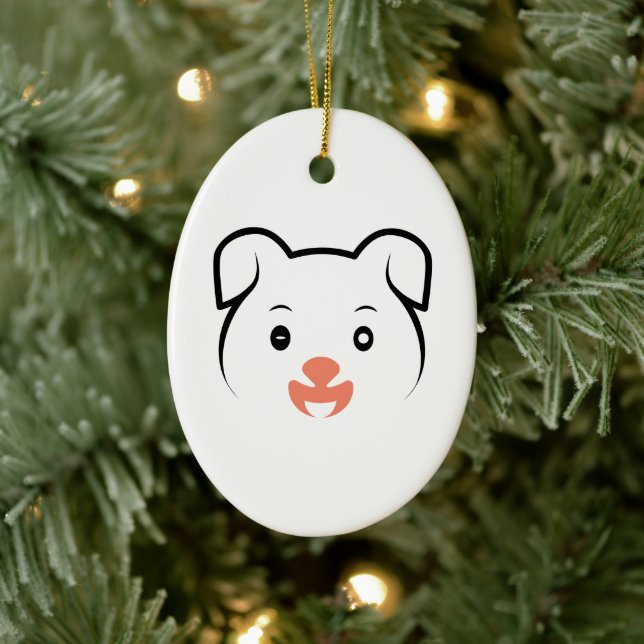 Cute Puppy Wink Ceramic Tree Decoration (Tree)
