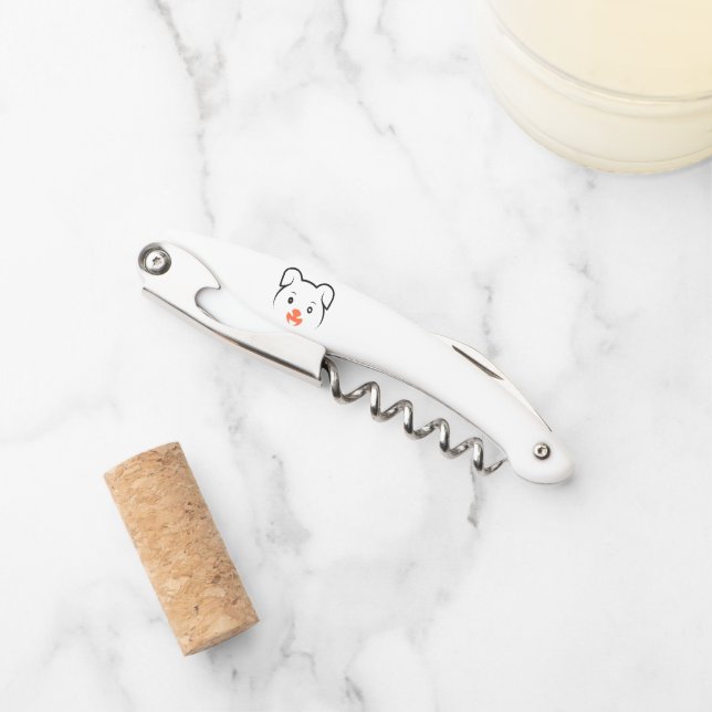 Cute Puppy Wink Corkscrew (Front)