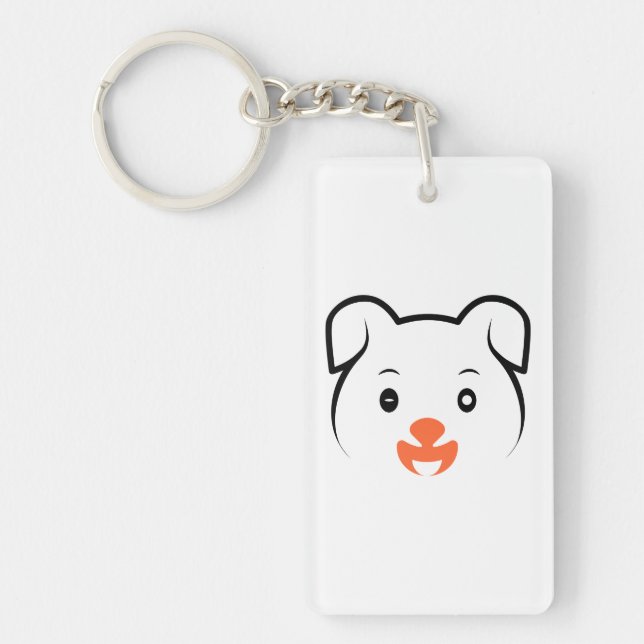 Cute Puppy Wink Key Ring (Front)