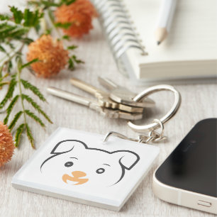 Cute Puppy Wink Key Ring