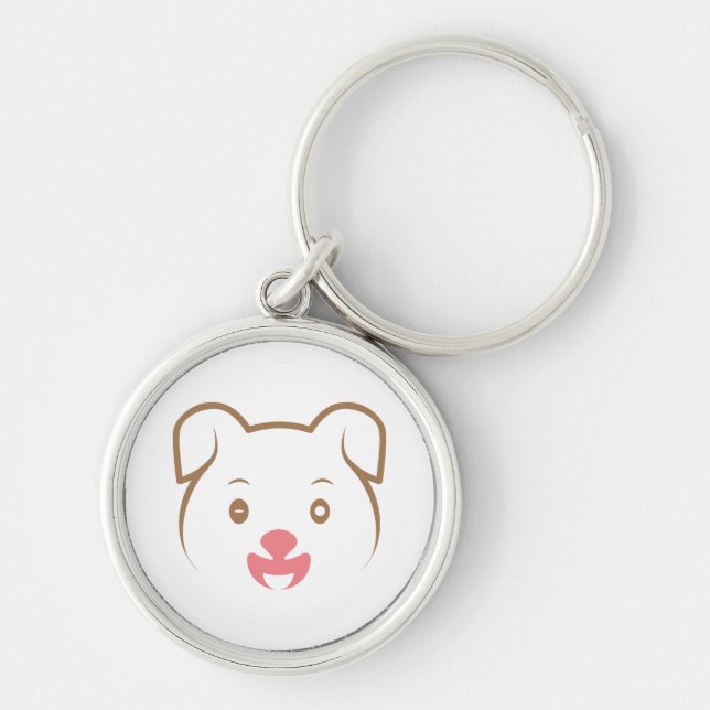 Cute Puppy Wink Key Ring (Front)