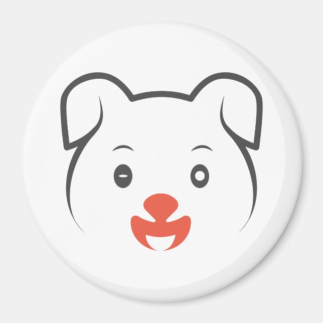Cute Puppy Wink Magnet (Front)