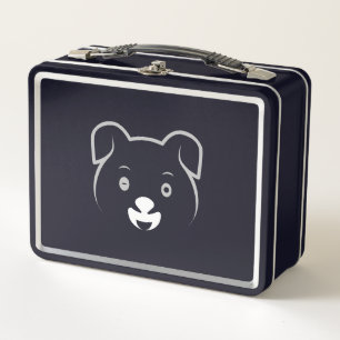 Cute Puppy Wink Metal Lunch Box