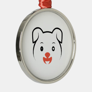 Cute Puppy Wink Metal Tree Decoration