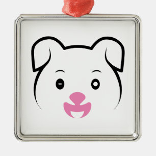 Cute Puppy Wink Metal Tree Decoration