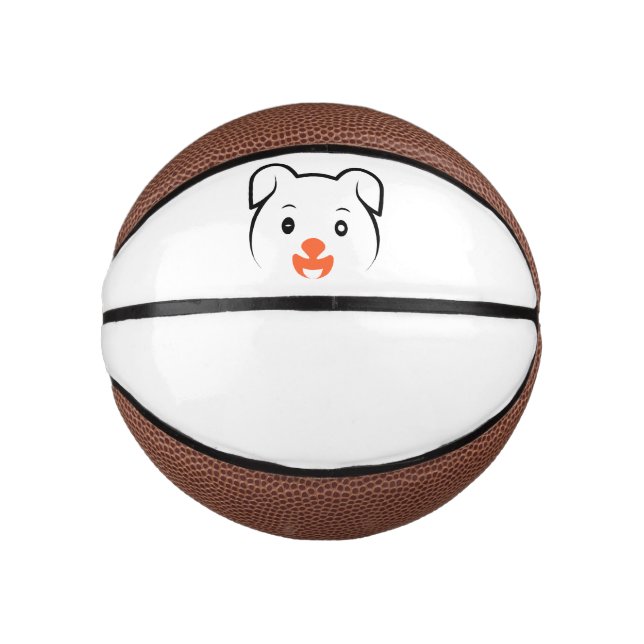 Cute Puppy Wink Mini Basketball (Front)