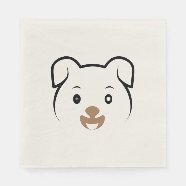 Cute Puppy Wink Napkin (Front)