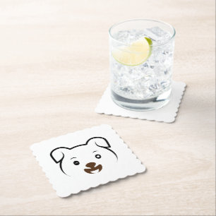 Cute Puppy Wink Paper Coaster